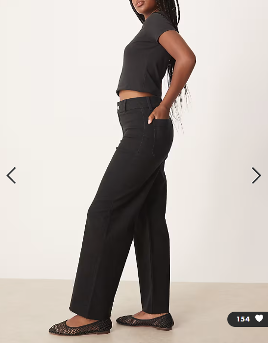 Mango Catherin wide leg jeans in black