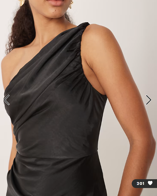 Pretty Lavish Bridesmaids Juliet satin gathered one shoulder maxi dress in black