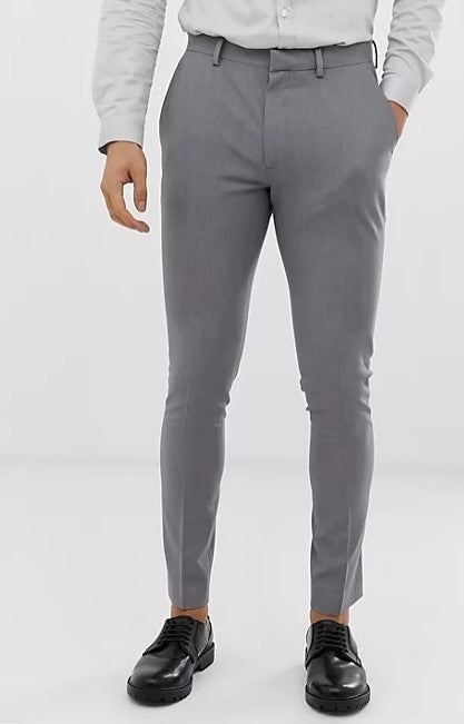 Super Skinny Smart Trousers In Grey