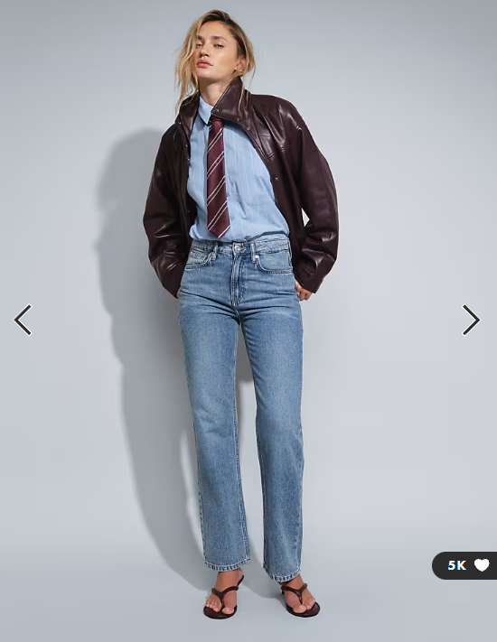 Mango Matilda straight leg jeans in light blue