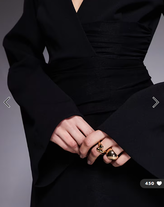 ASOS DESIGN mock blazer mini dress with shoulder pads and mesh overlay in black
