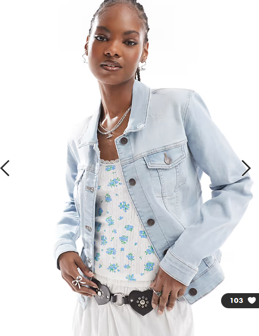 Asos - Noisy May denim jacket in light wash blue