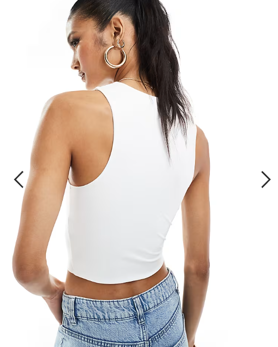 ASOS DESIGN double layer racer vest in white