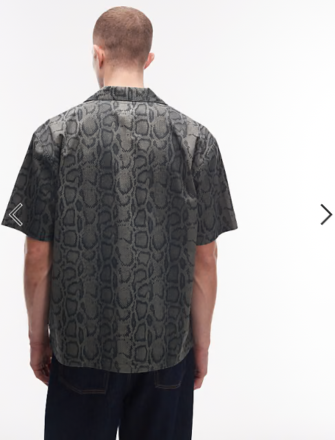 Carhartt WIP snake camo print shirt in dark khaki