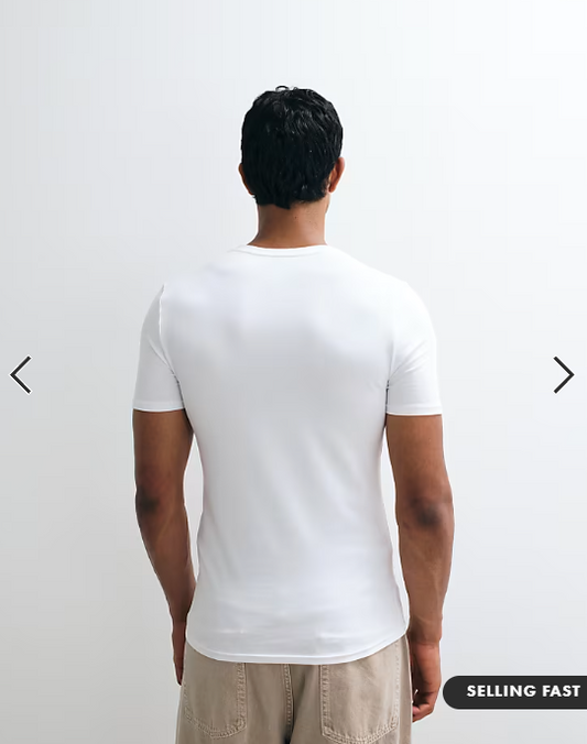 ASOS DESIGN essentials muscle fit T-shirt in white.