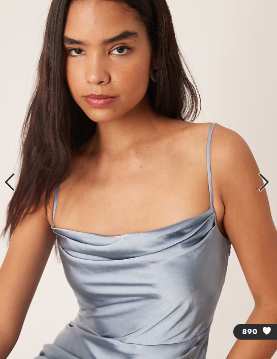 Pretty Lavish Bridesmaid Keisha satin cowl neck maxi dress in light blue