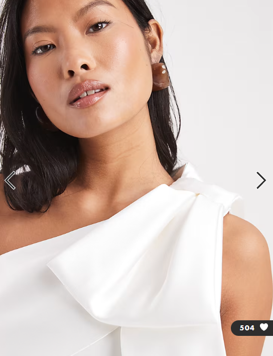 Forever New Petite Bridal exaggerated one shoulder bow structured mini dress in white