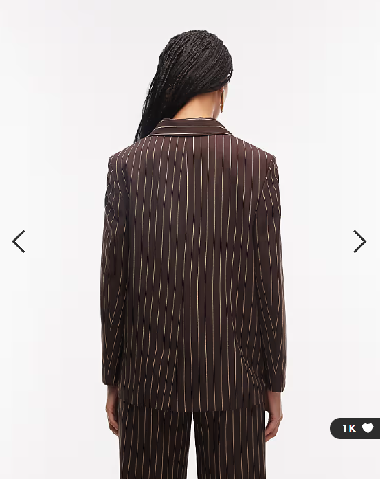 COLLUSION oversized blazer in brown pinstripes