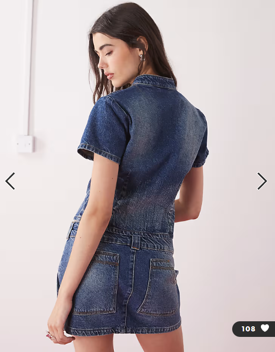 COLLUSION festival denim button through shirt co ord in vintage wash