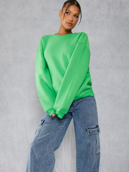 Green Oversized Fit Sweatshirt