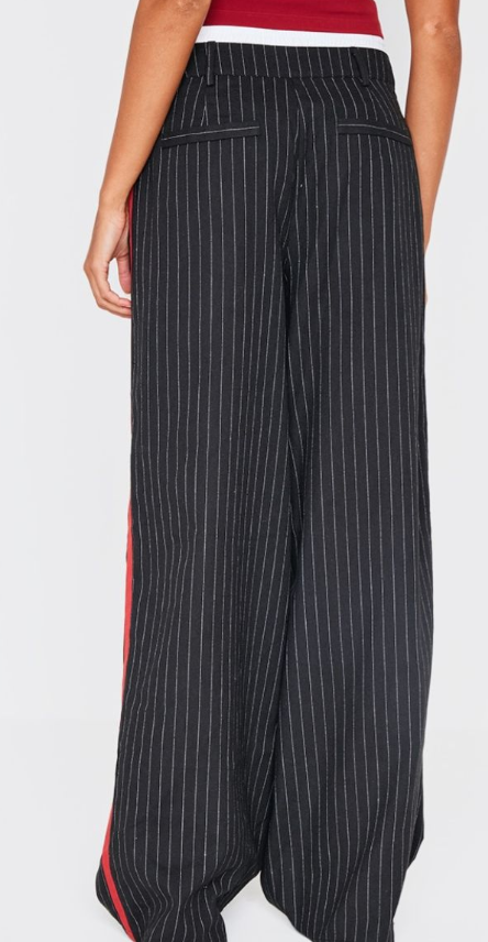 Plt - Black Tailored Woven Side Stripe Boxer Detail Straight Leg Trousers