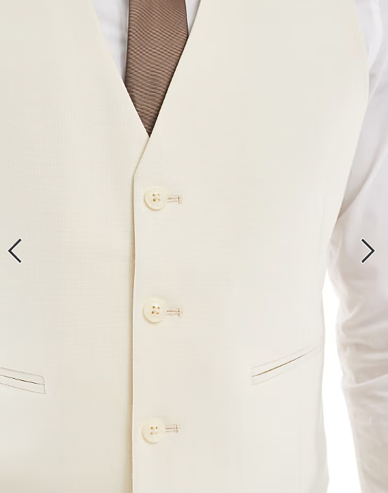 ASOS DESIGN slim suit waistcoat in stone