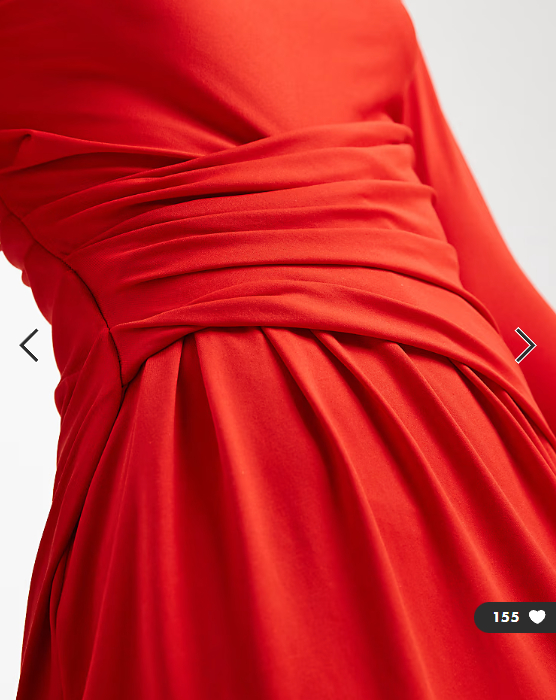 ASOS DESIGN modal long sleeve drape maxi dress in red