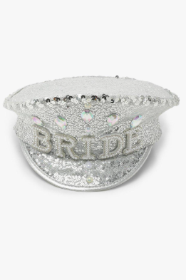 Bride Silver Sequin Trucker Hat