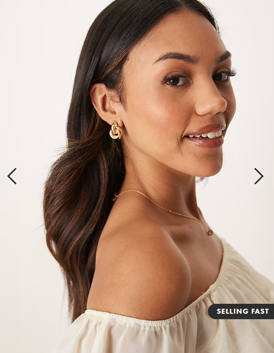 DesignB London knot doorknocker earrings gold