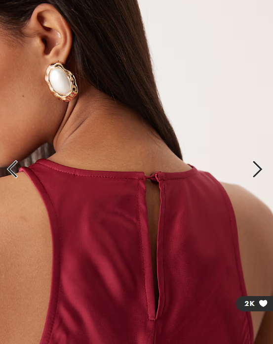 Vila racer satin midaxi dress in burgundy
