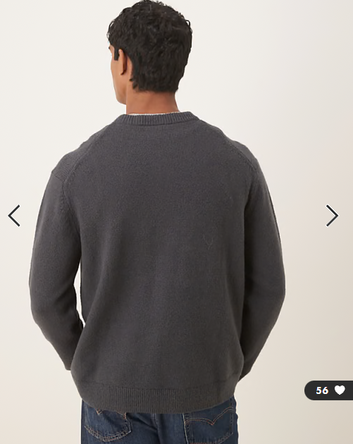 ARKET supersoft crew neck knitted jumper in washed black