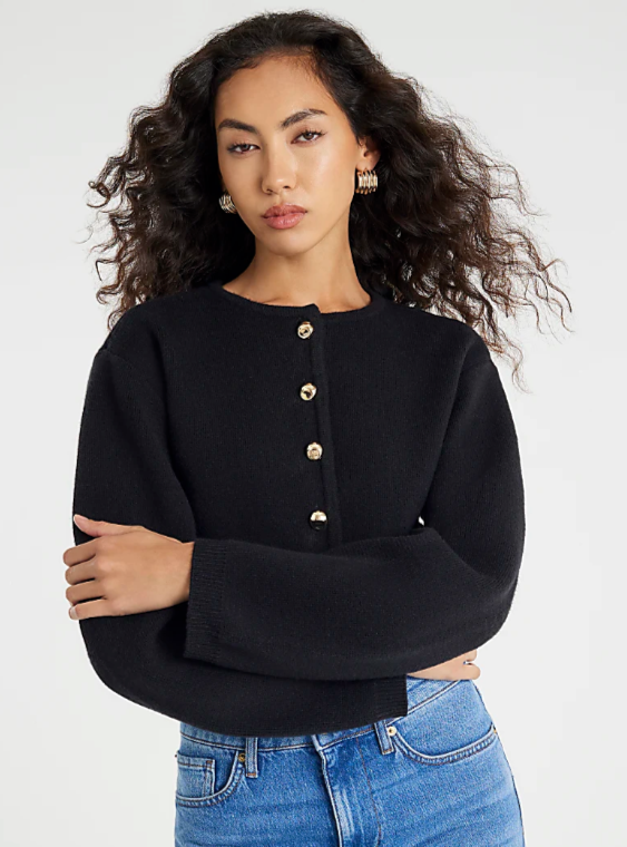 River Island - Structured sleeve Cardigan in black