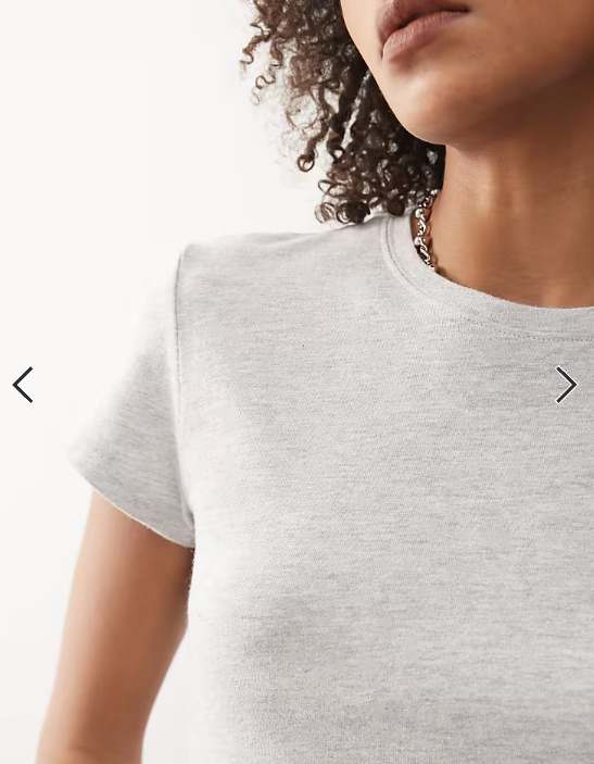 Weekday 90s baby tee in grey melange