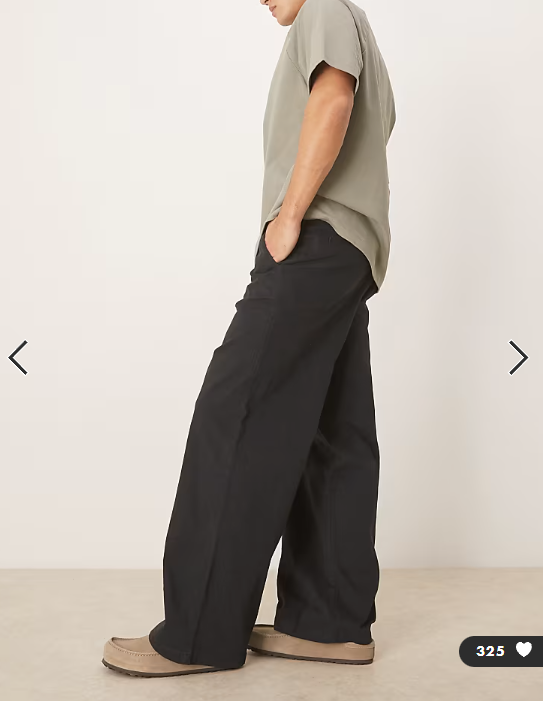 ASOS DESIGN loose chinos in black