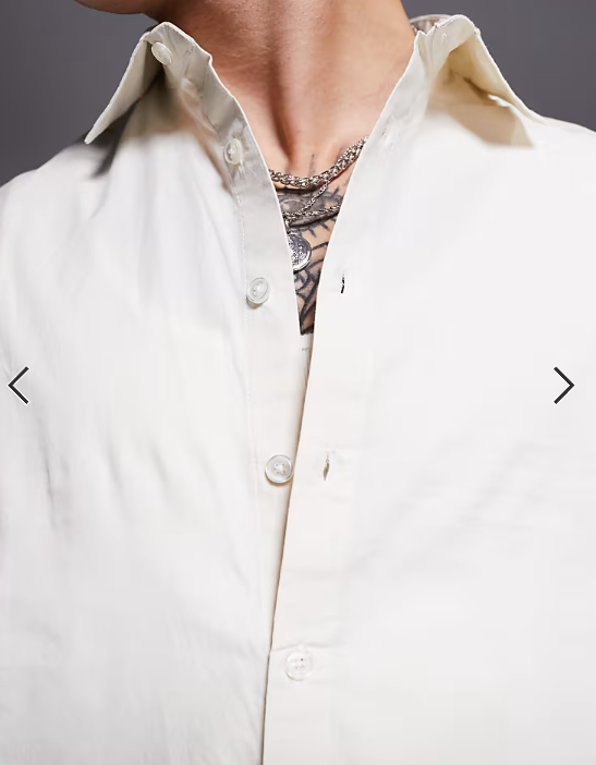 ASOS DESIGN cropped oversized poplin shirt in stone