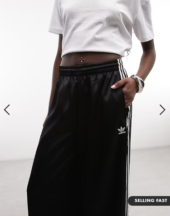 Adidas - originals wide leg satin joggers in black