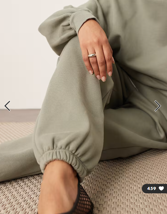 ARRANGE oversized premium heavy weight cuffed jogger in olive green