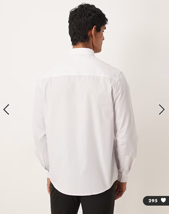 ASOS DESIGN formal easy iron poplin regular shirt in white