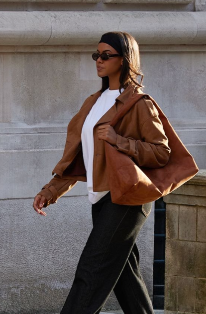 Brown Faux Suede Double Breasted Cropped Trench Coat