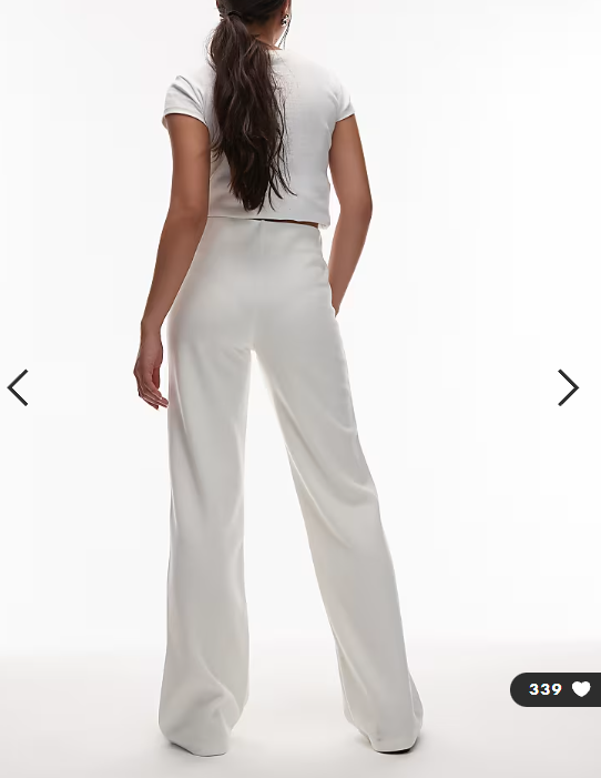 ASOS DESIGN Supersoft wide leg trouser in cream - WHITE