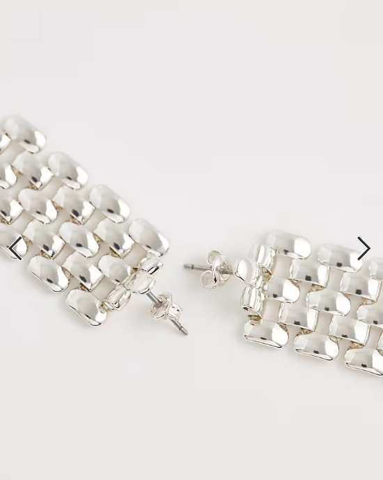 & Other Stories geometric drop earrings in silver
