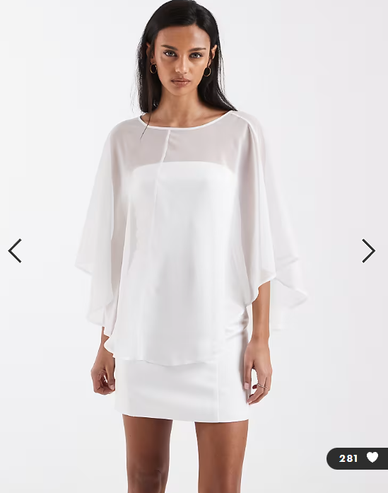 4th & Reckless structured satin bandeau mini dress co-ord in cream