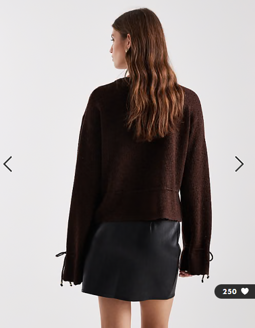 ASOS DESIGN leather look split front mini skirt in black