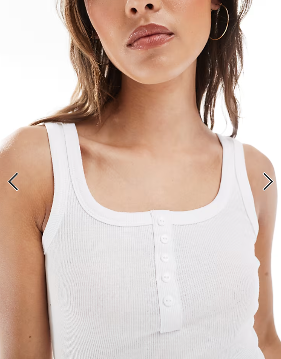 Brave Soul button down square neck vest in white