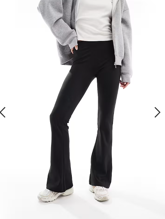 ONLY Tall high waist flare trousers in black
