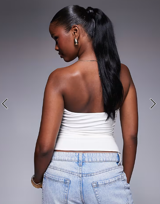 Fashionkilla exclusive double sculpted slinky bandeau top in white