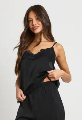 boohoo Eyelash Lace Trim Cami