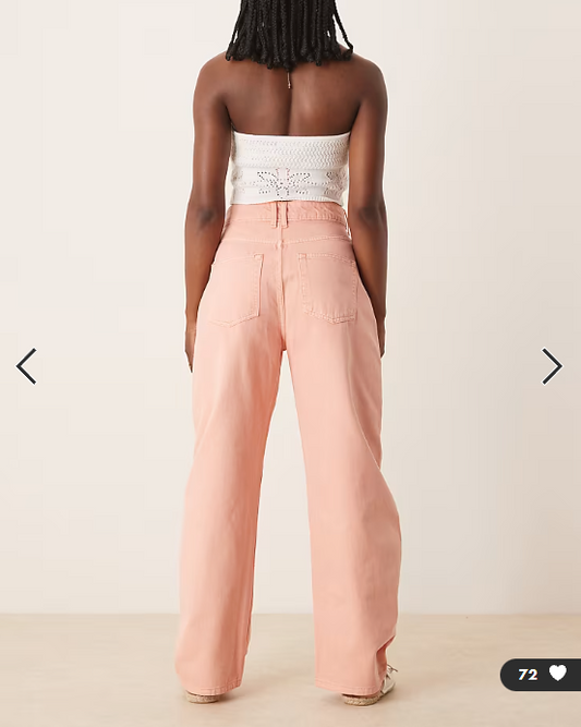ASOS DESIGN high rise barrel leg jeans in soft apricot
