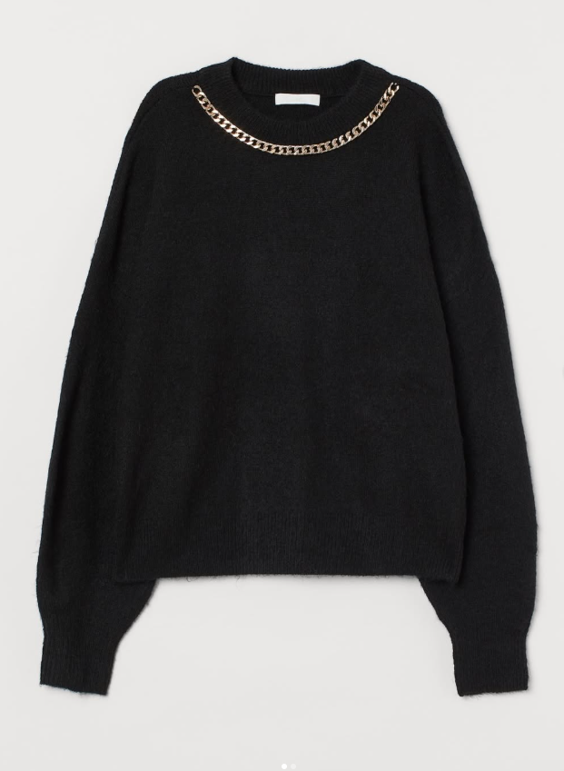 H&M -CHAIN DETAIL SWEATER