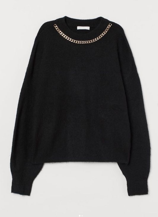 H&M -CHAIN DETAIL SWEATER