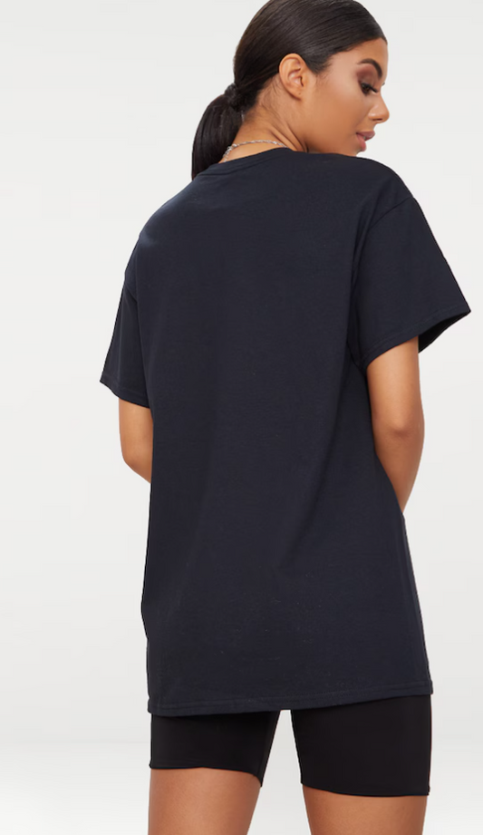 Black Chicago Graphic Oversized T Shirt