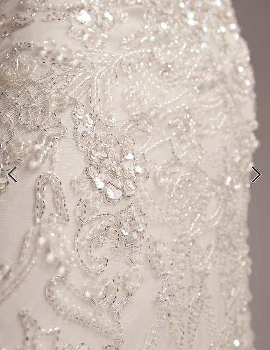 ASOS DESIGN ornate crystal embellished square neck maxi wedding dress