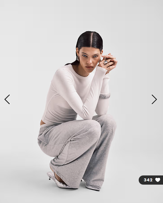 ASOS DESIGN soft long sleeve shrunken tee in cream