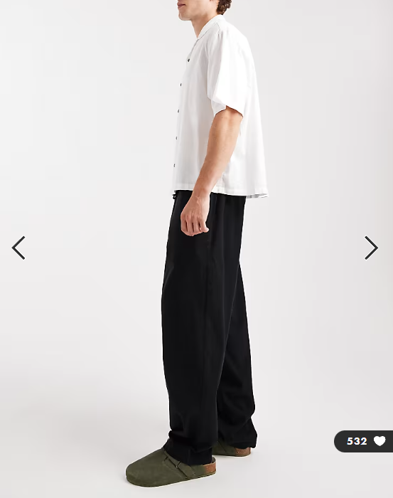 Jack & Jones loose fit linen mix trouser in black