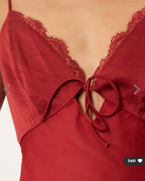 Abercrombie & Fitch lace cami top in burgundy