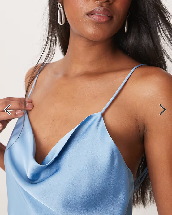 Vila satin cowl neck maxi dress in blissful blue