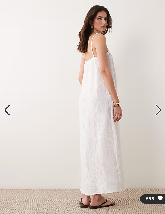 JDY Petite cheesecloth sleeveless maxi dress in white