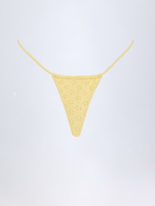 OhPolly - Broderie Anglaise Drawstring Bikini Bottoms in Lemon Yellow