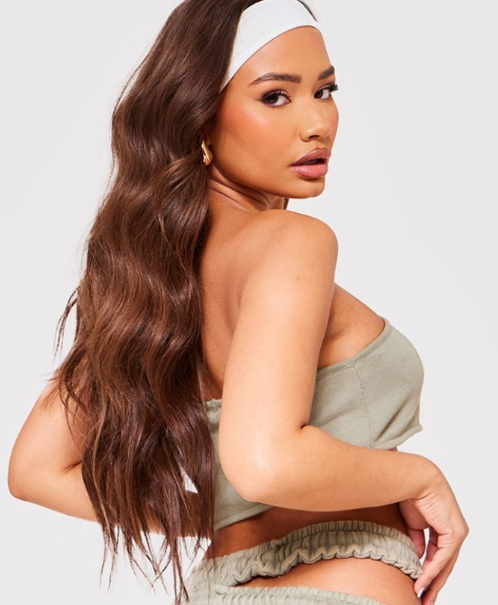Petite Sage Green Acid Wash Bandeau Top