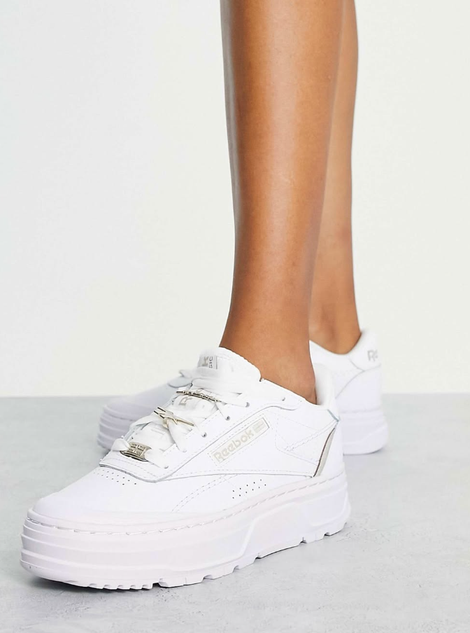 Reebok Club C Double Geo trainers in white